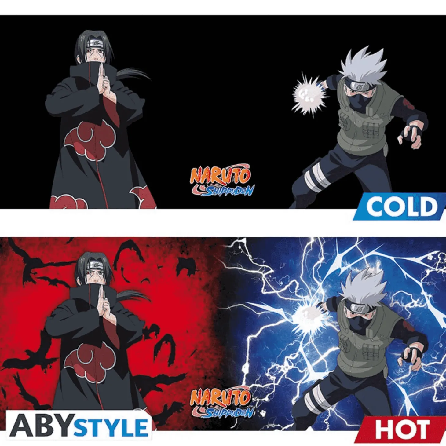 Naruto Shippuden Taza con Efecto Térmico Kakashi Itachi 460 ml