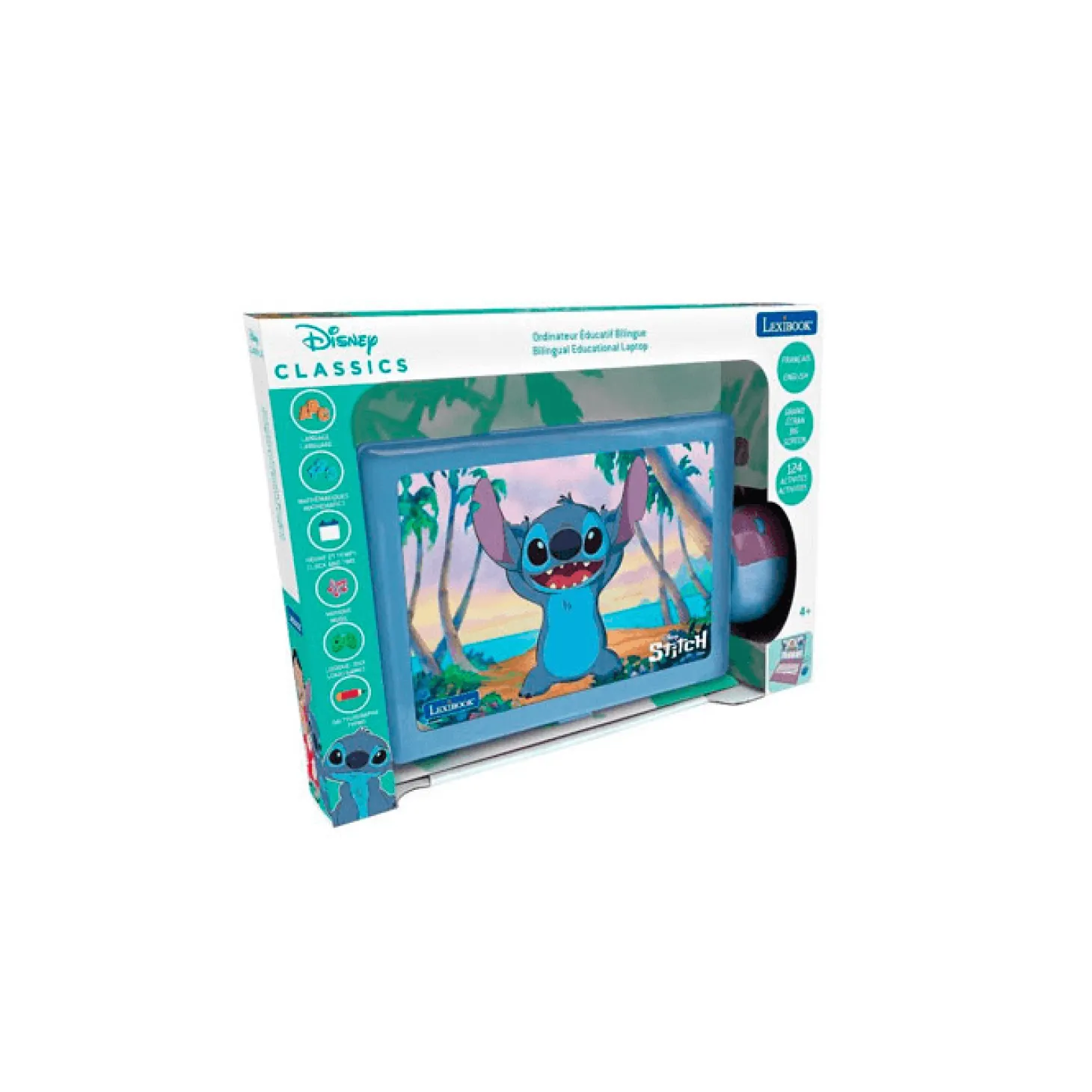 Ordenador Portátil Educativo Bilingüe de Stitch con 124 Actividades