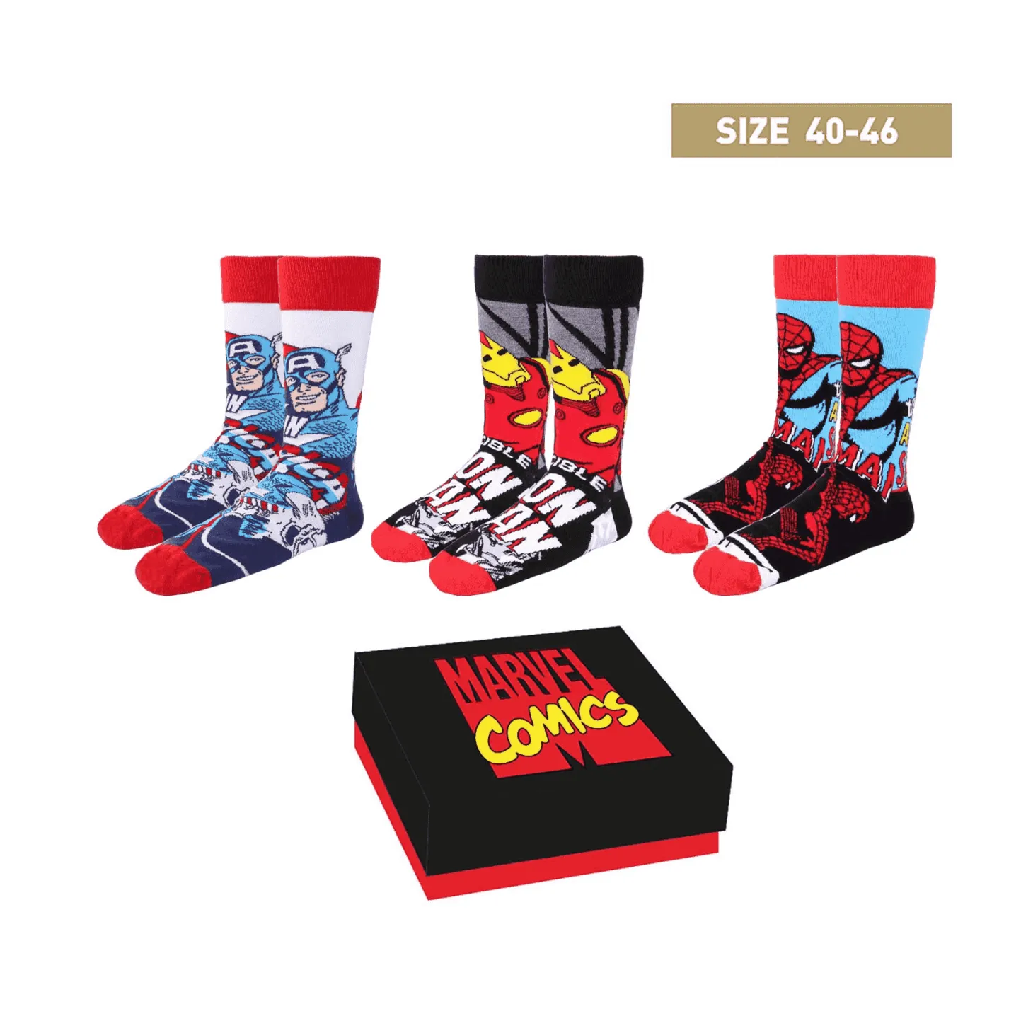Pack de 3 Calcetines Marvel Talla 40 46