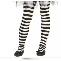 Panty rayas blanco-negro básico infantil 7-10 años