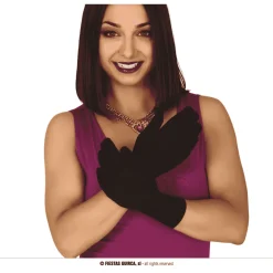 Par De Guantes Negros Cortos