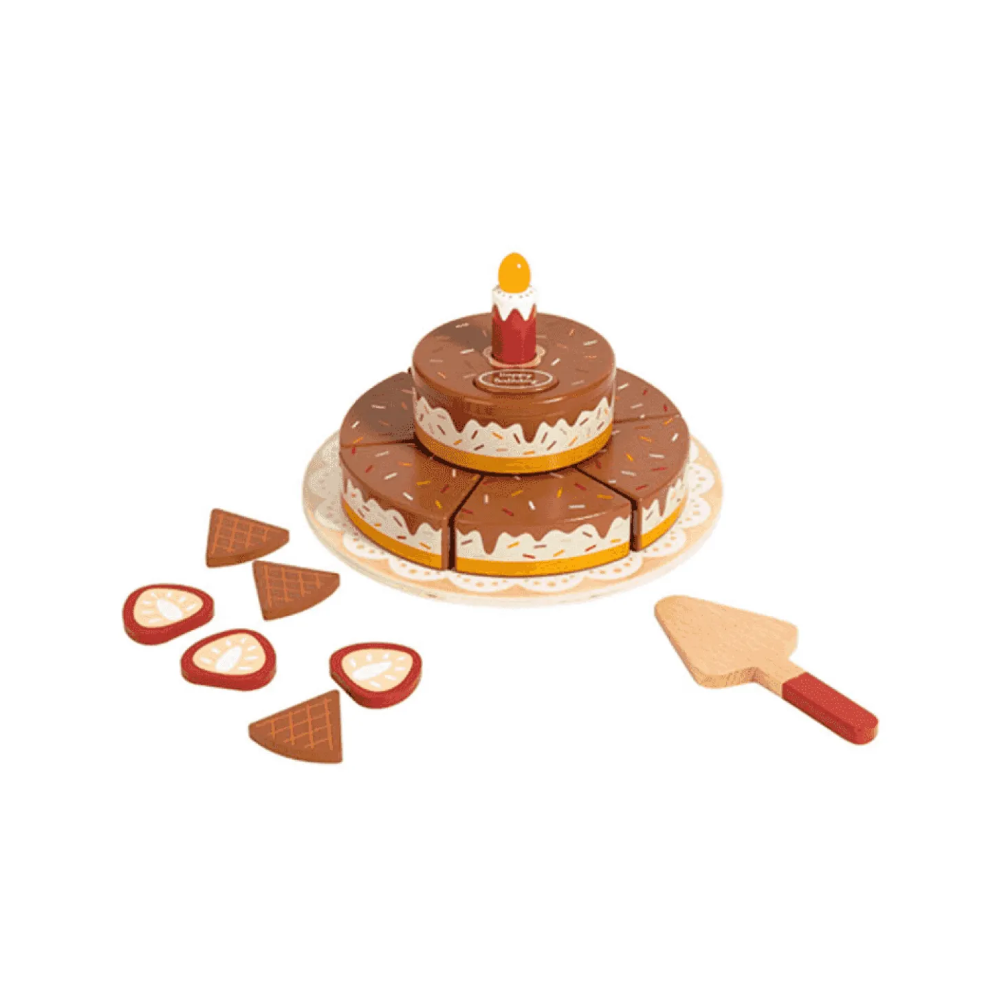 Pastel de cumpleaños interactivo de madera con luz y sonido (Eurekakids)