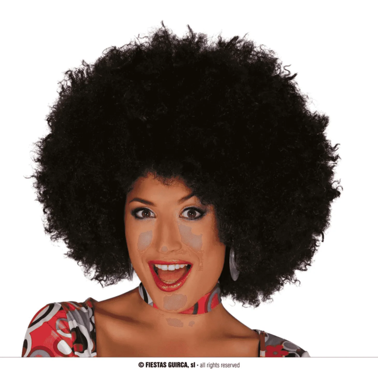 Peluca Afro Negra Extra Complemento Disfraz