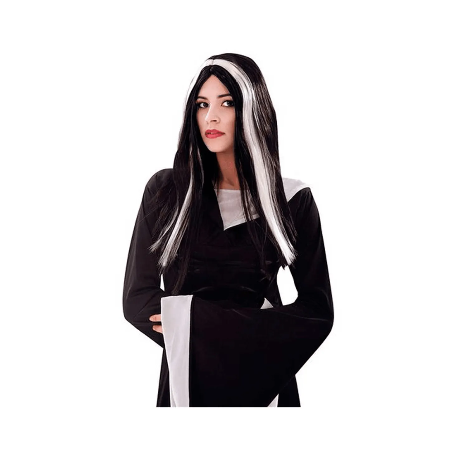 Peluca De Bruja Negra Y Blanca