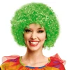 Peluca Rizada color verde para disfraz
