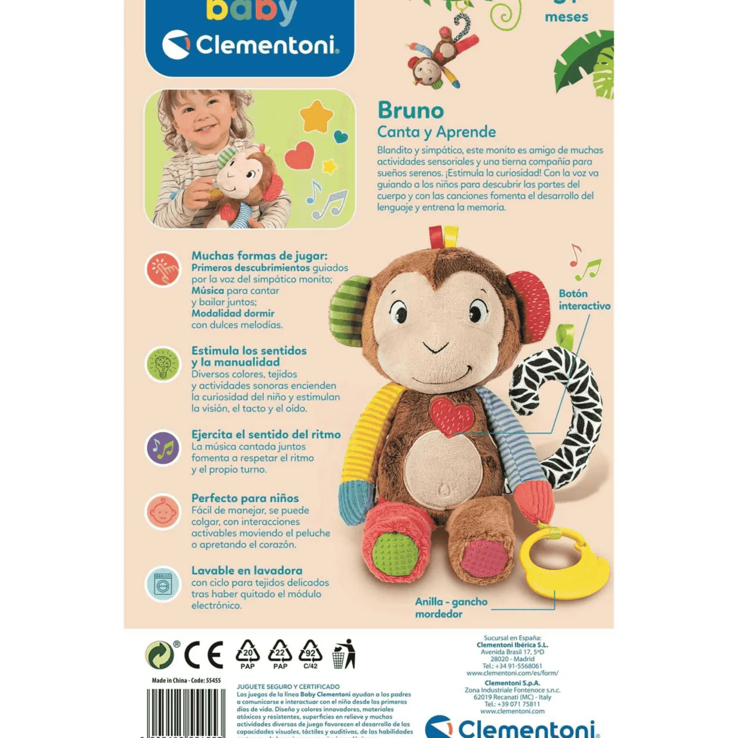 Peluche Bruno Canta y Aprende
