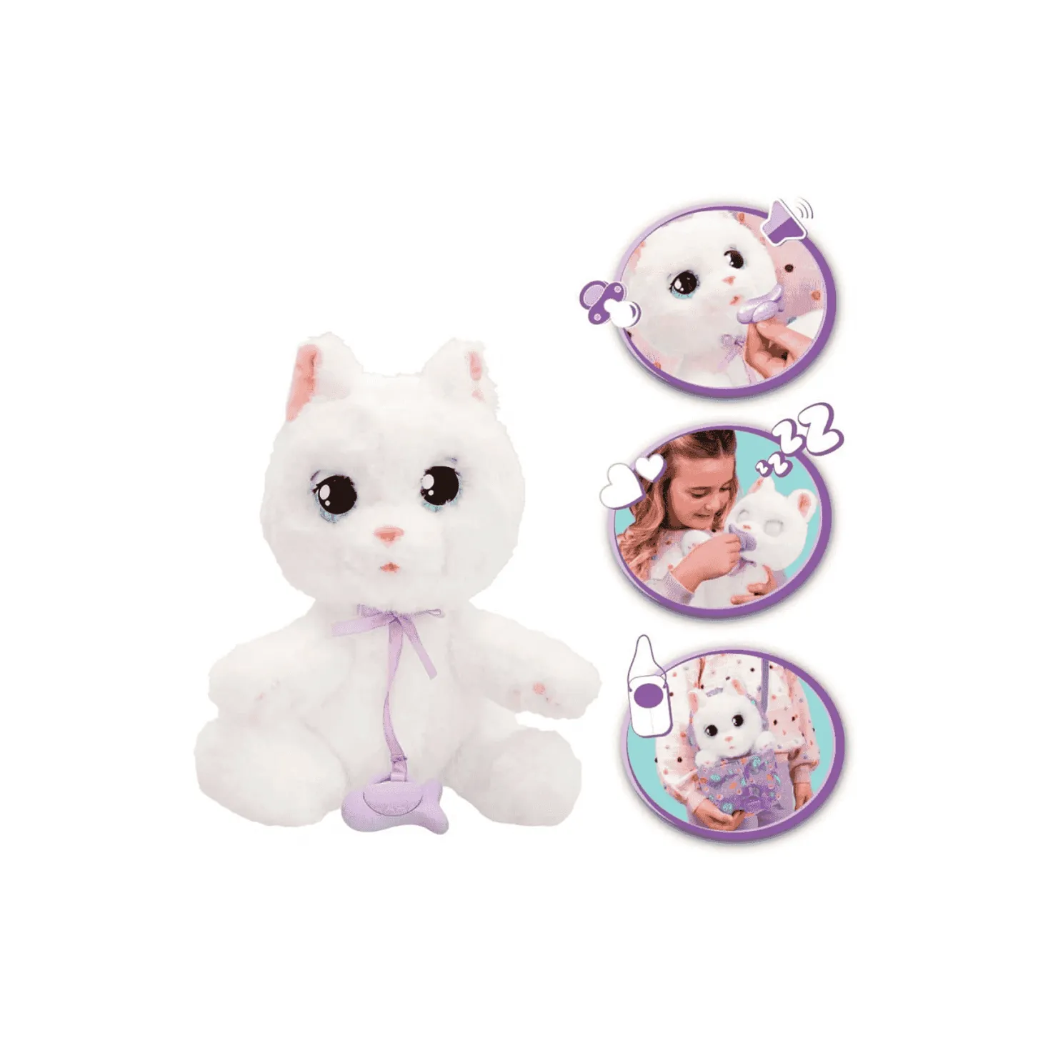 Peluche Gato Blanco Baby Paws - Juguete Suave y Tierno