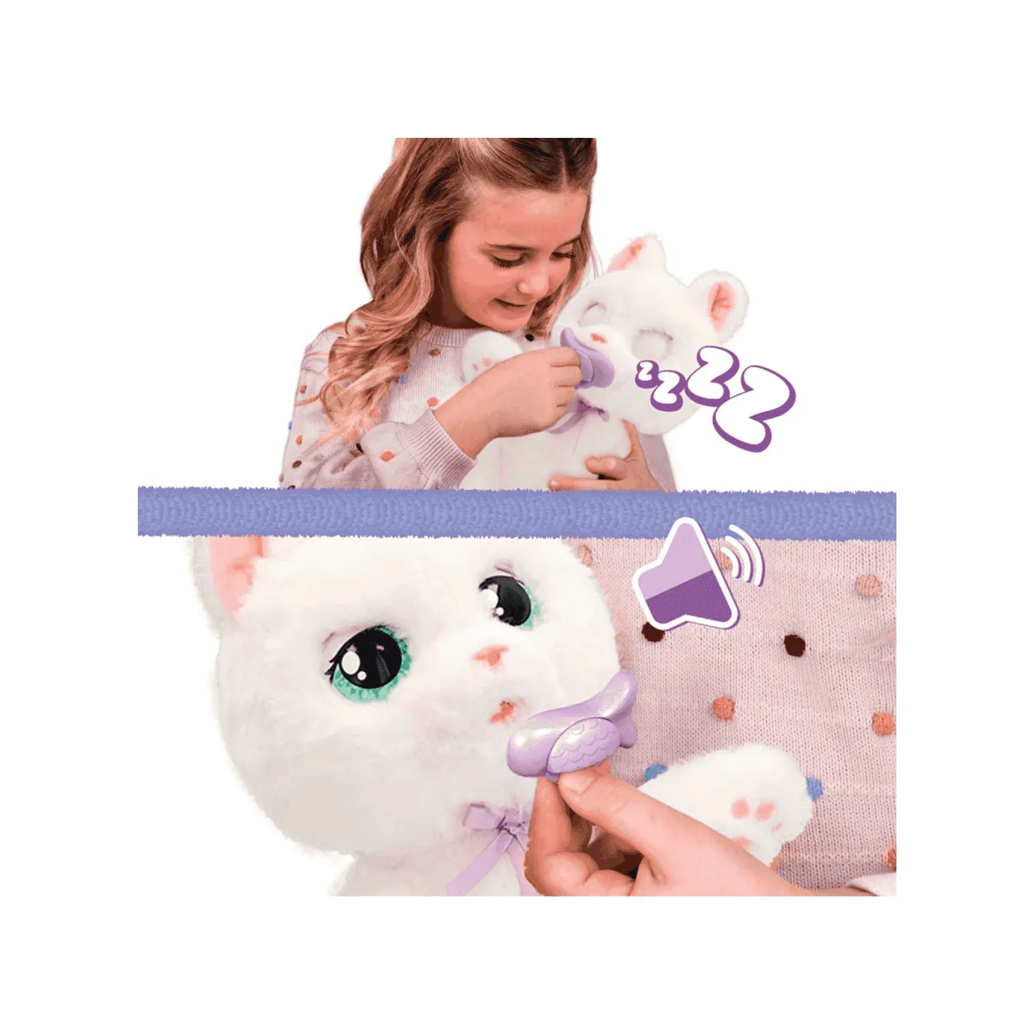 Peluche Gato Blanco Baby Paws - Juguete Suave y Tierno