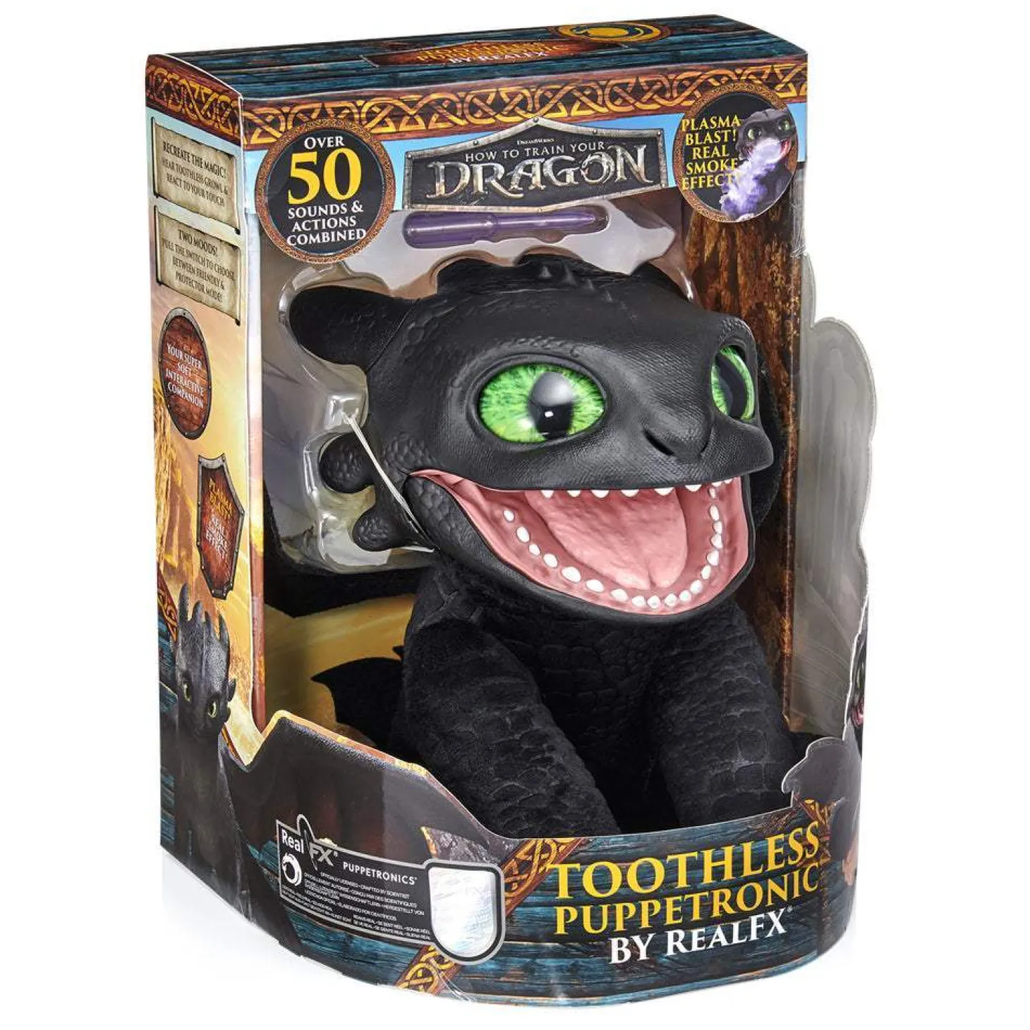 Peluche Real FX Desdentado – ¡Haz que el dragón cobre vida en tus manos!