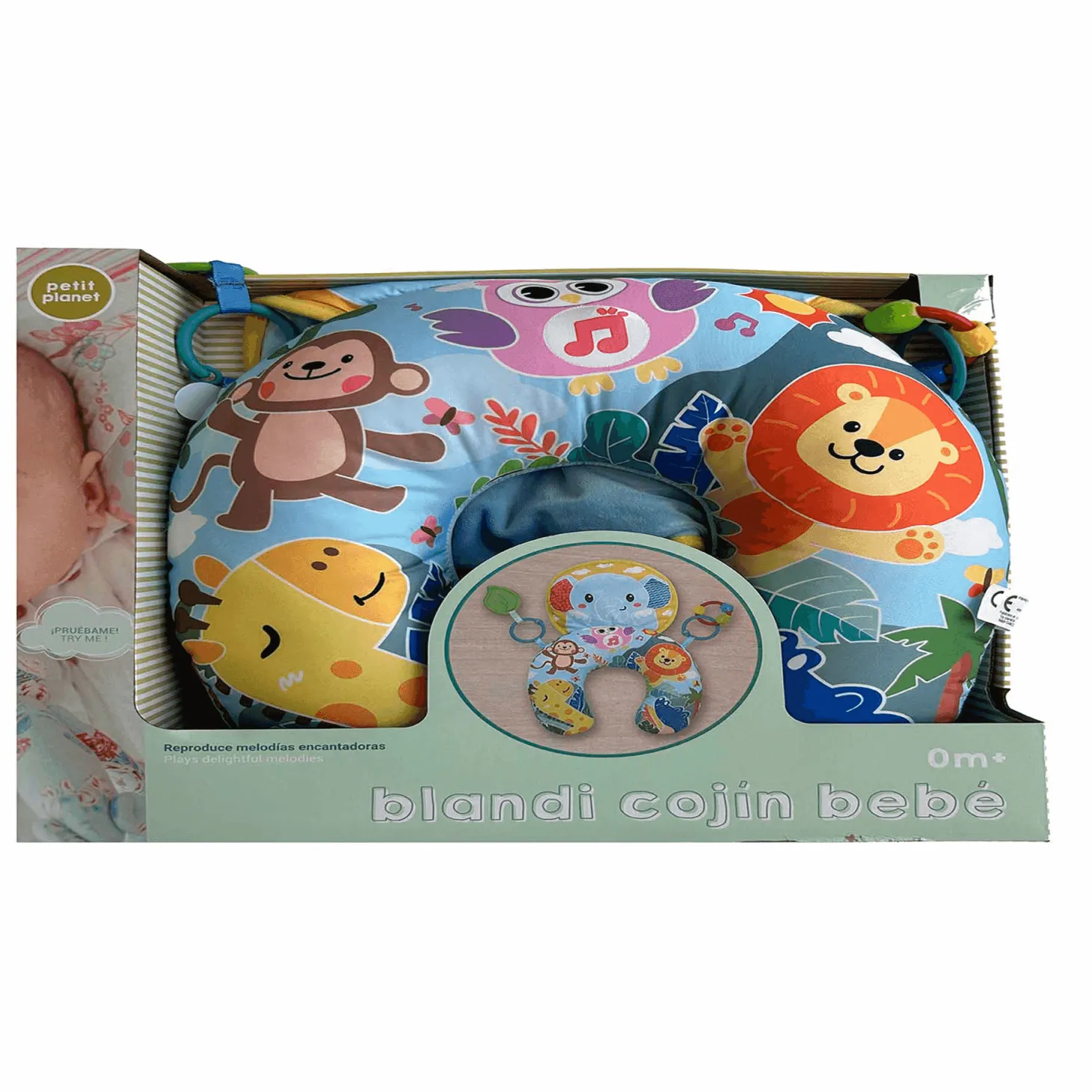 Petit Planet Blandi Cojín Bebé – Cojín Musical con Melodías Encantadoras y Actividades Divertidas