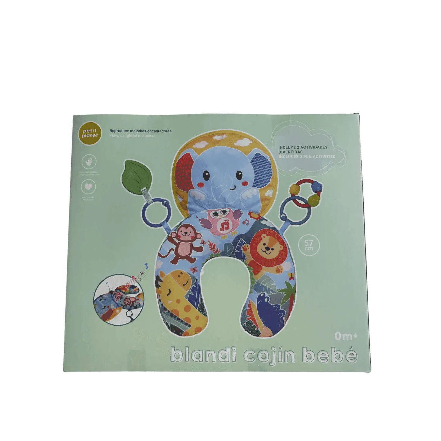 Petit Planet Blandi Cojín Bebé – Cojín Musical con Melodías Encantadoras y Actividades Divertidas