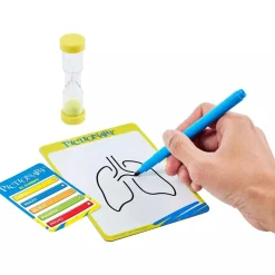Pictionary – Juego de mesa familiar con pizarras, rotulador y reloj de arena