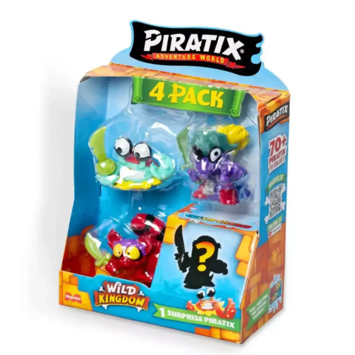 Piratix Wild Kingdom – Pack de 4 Figuras, 1 es Sorpresa