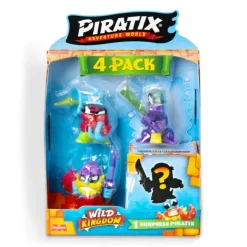 Piratix Wild Kingdom – Pack de 4 Figuras, 1 es Sorpresa