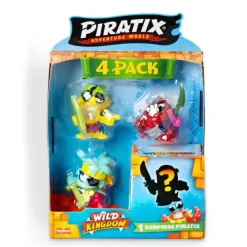 Piratix Wild Kingdom – Pack de 4 Figuras, 1 es Sorpresa