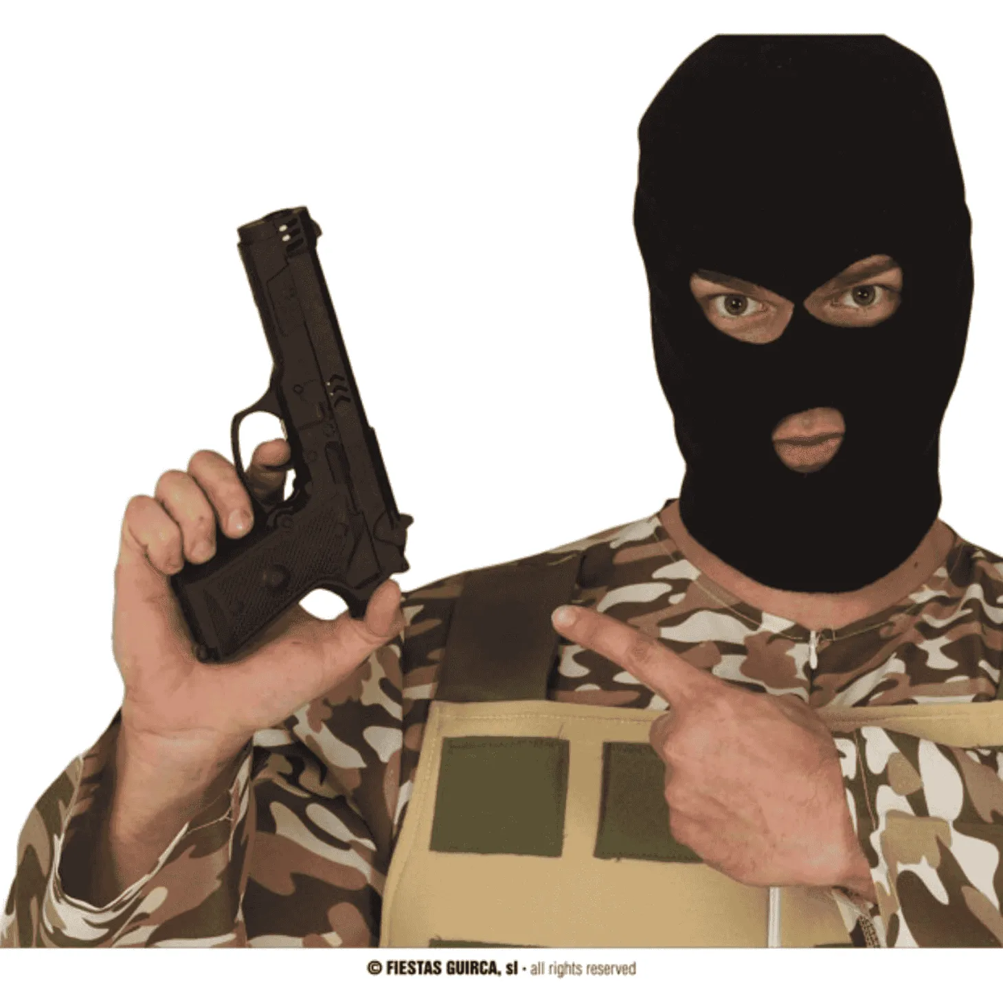 Pistola Negra Complemento Disfraz