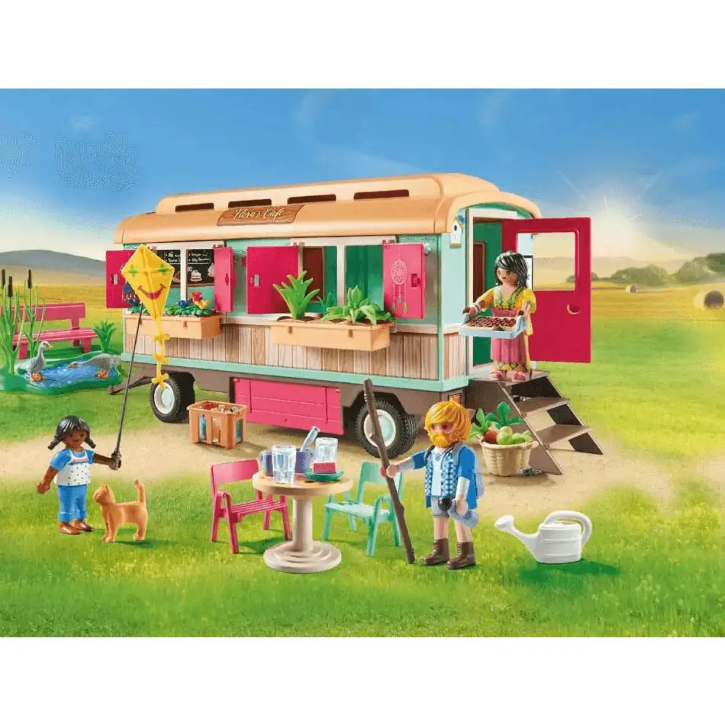 Playmobil Café tren con huerto