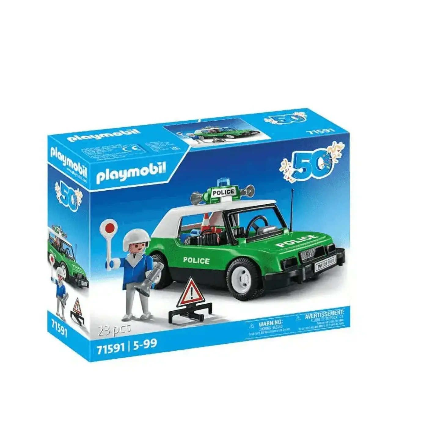 Playmobil Coche Policía Retro 50 Aniversario – Modelo 71591