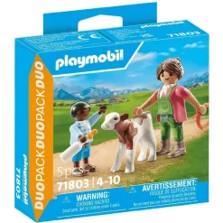 Playmobil Granjera con ternero