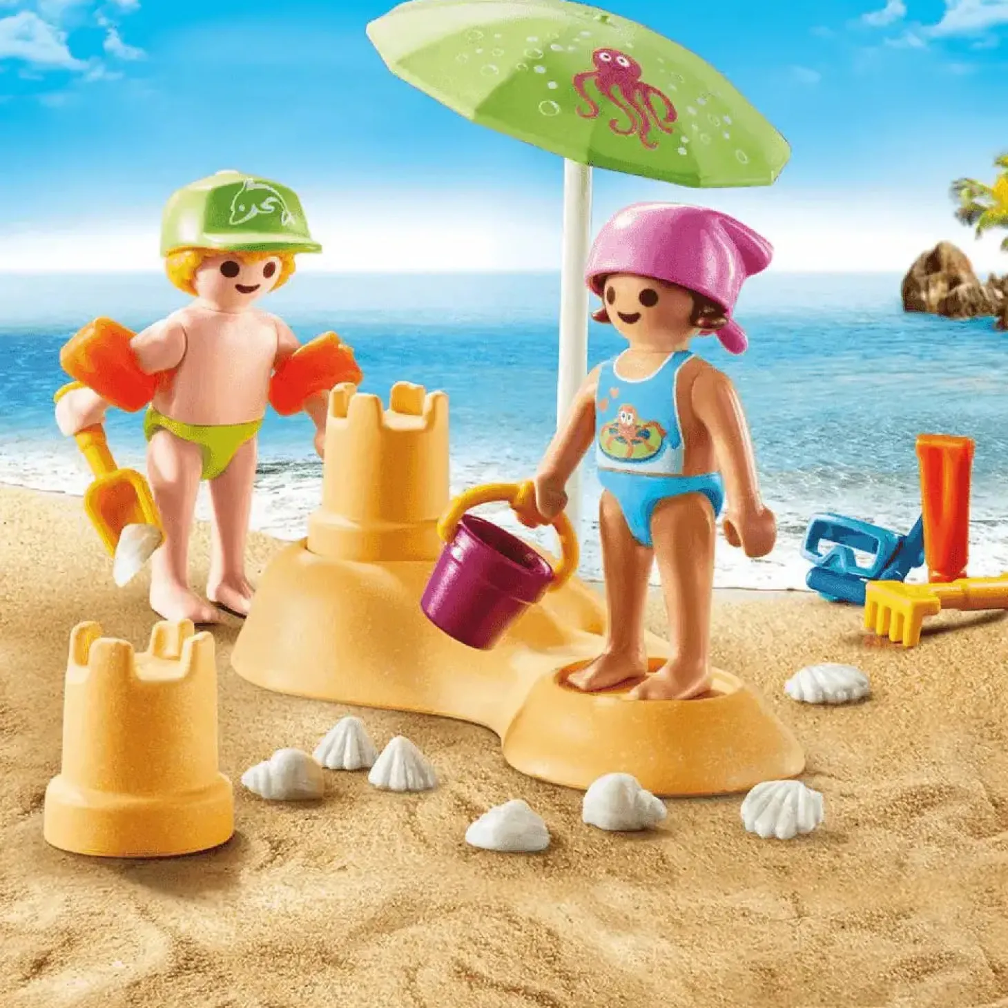 Playmobil Niños con castillo de arena