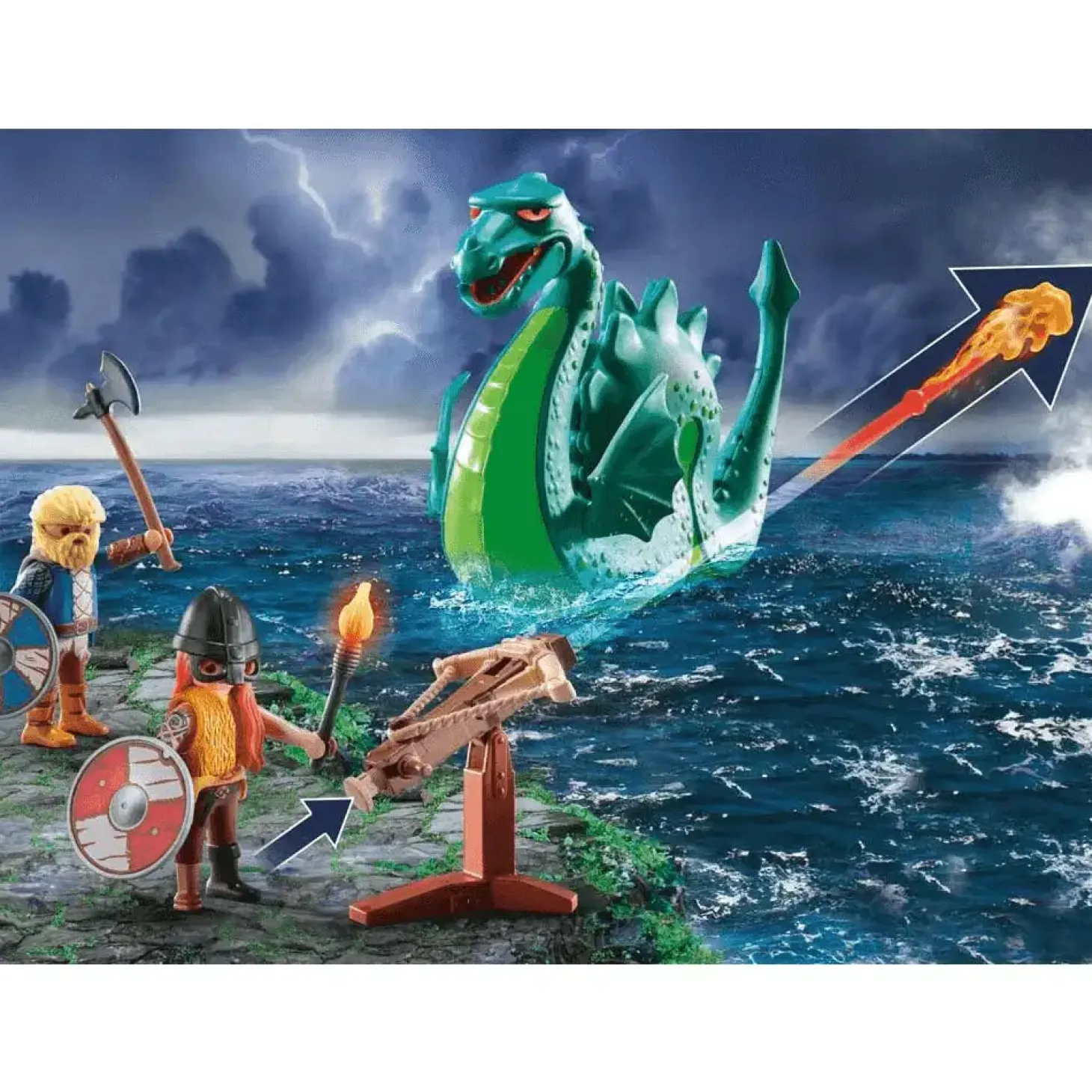 Playmobil Vikingos con monstruo marino