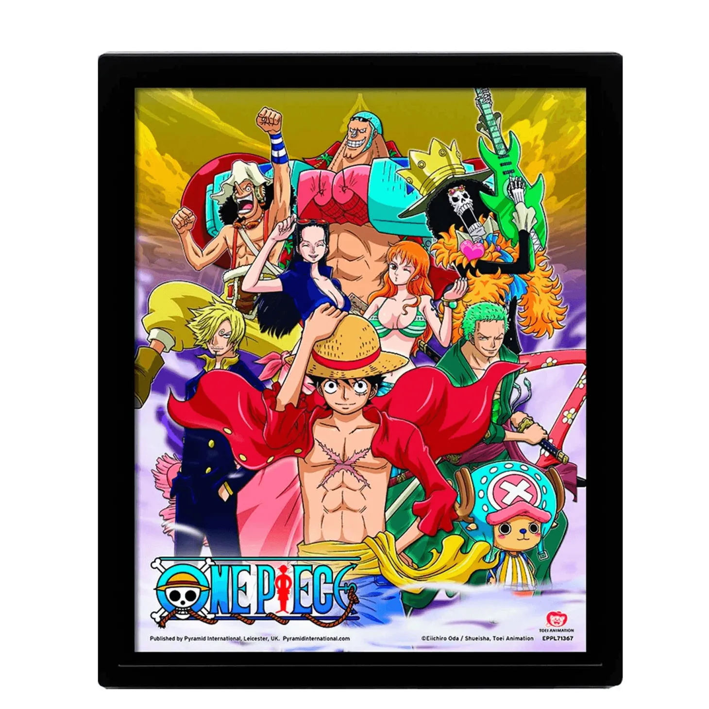 Póster lenticular 3D de One Piece Victoria del Equipo Sombrero de Paja 26x20 cm