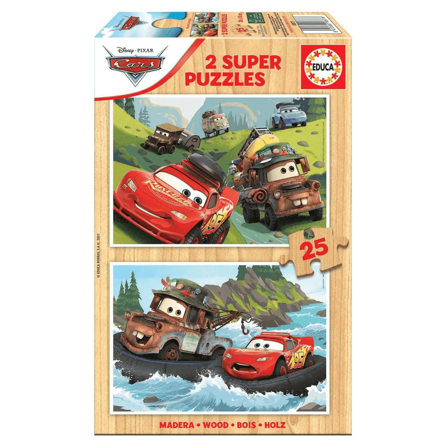 Puzzle de Madera Cars 2x25 Piezas