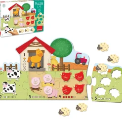 Puzzle Encajable de Madera Granja