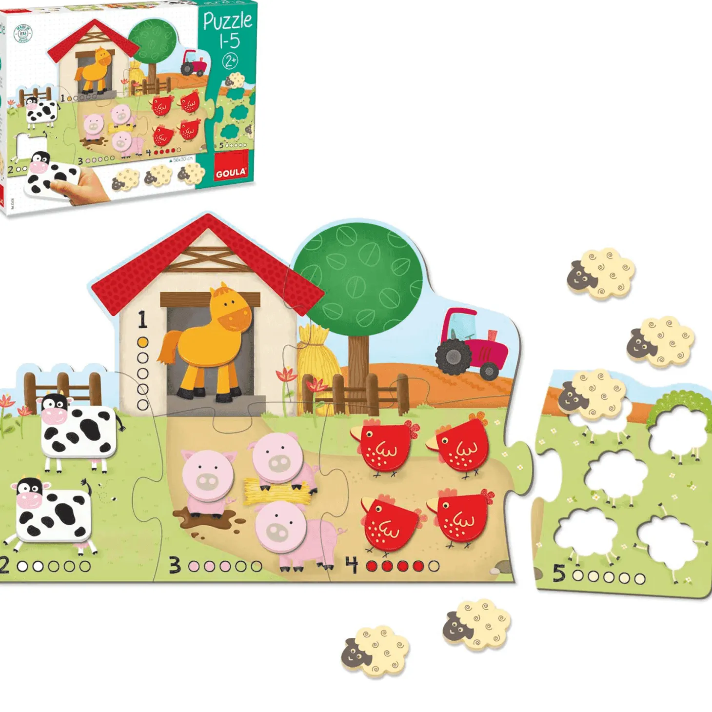 Puzzle Encajable de Madera Granja