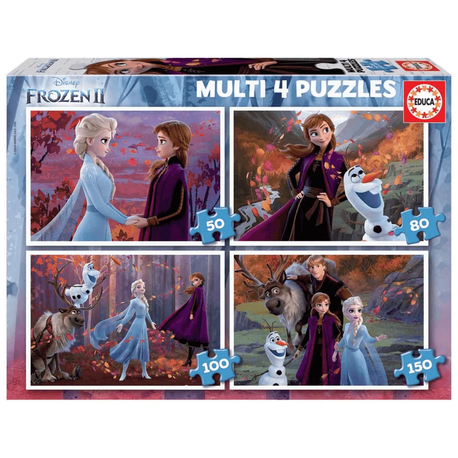 Puzzle Multi 4 Frozen 2 50 80 100 150 Piezas