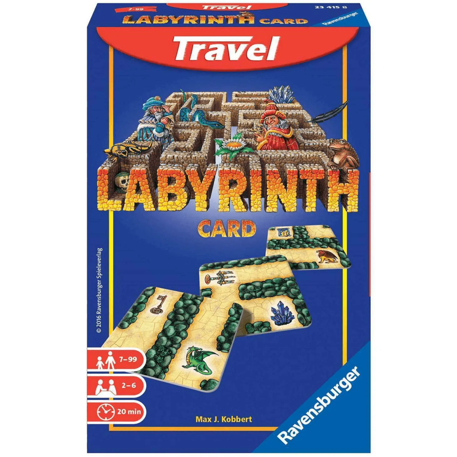 Ravensburger Labyrinth Travel Edition, Juego de Cartas de Viaje, 2-6 Jugadores, 7+ Años
