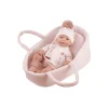 Reborn prematuro Silvia Muñeca Bebé Vestido rosa y capazo 38cm