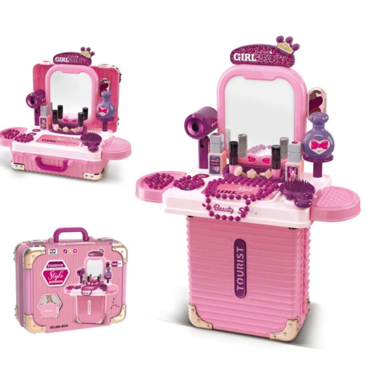 Role Planet Maleta Tocador – Fashion Briefcase 3 en 1 con más de 20 accesorios (3+)