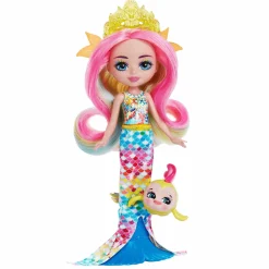 Royal Enchantimals Ocean Kingdom Muñeca Rainey Rainbow Fish con Mascota 4 años
