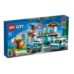 Set de juguetes de construcción LEGO City 60371 Central de Vehículos de Emergencia 706 piezas