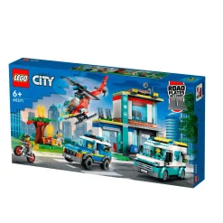 Set de juguetes de construcción LEGO City 60371 Central de Vehículos de Emergencia 706 piezas