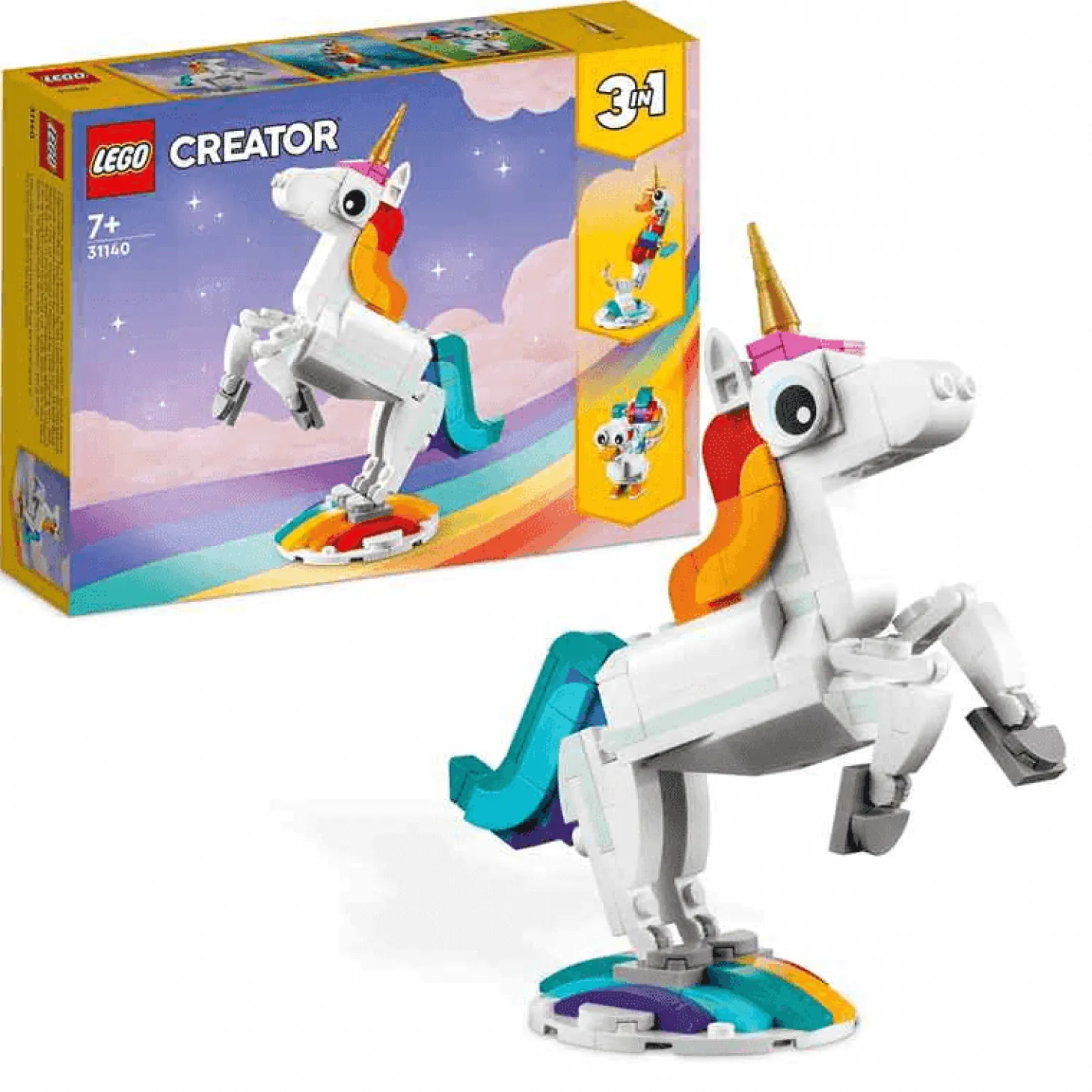 Set de juguetes de construcción LEGO Creator 31140 Unicornio Mágico (145 piezas)