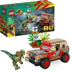 Set de juguetes de construcción LEGO Jurassic Park 76958 Emboscada al Dilofosaurio 211 piezas