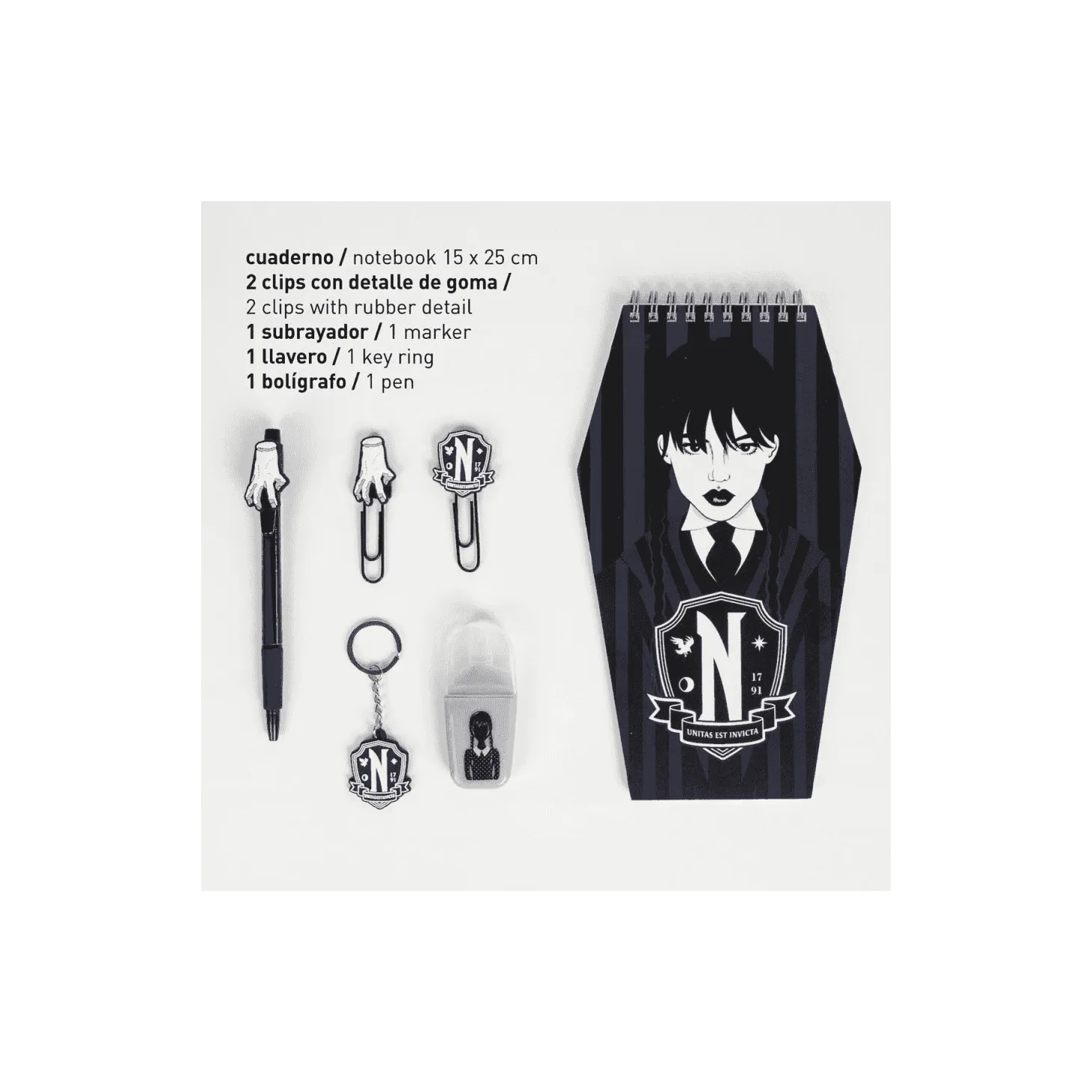 Set de papelería Wednesday