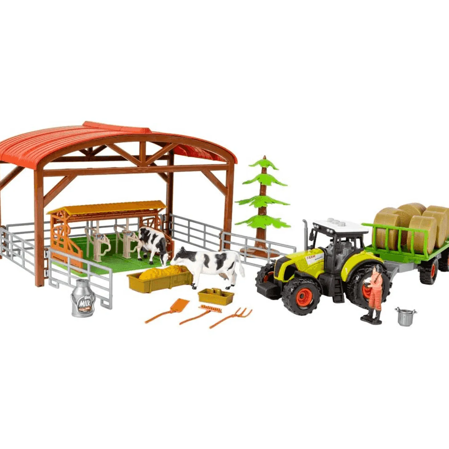 Set Granja 16 piezas – Tractor, establo y animales para juego simbólico (3+)