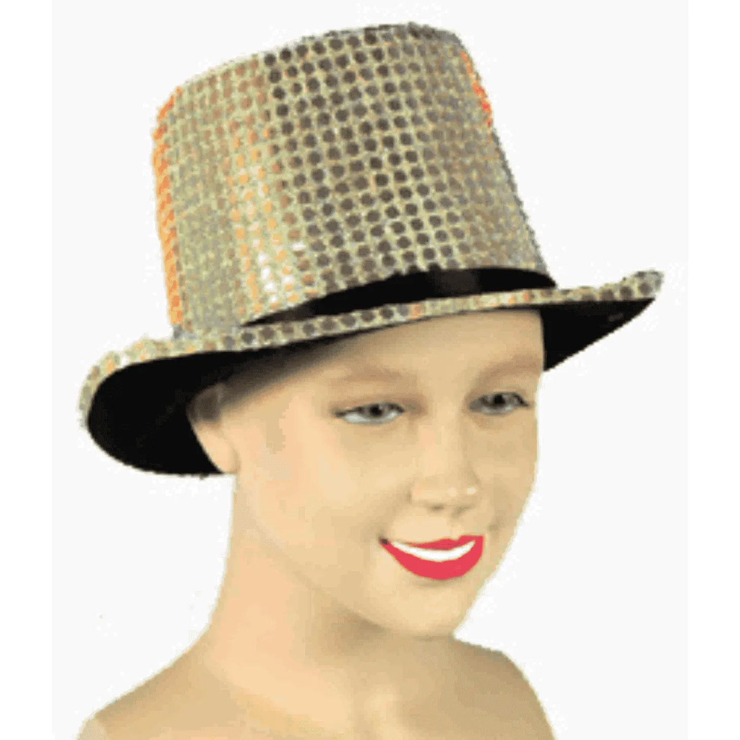 Sombrero Chistera Dorada Lentejuelas