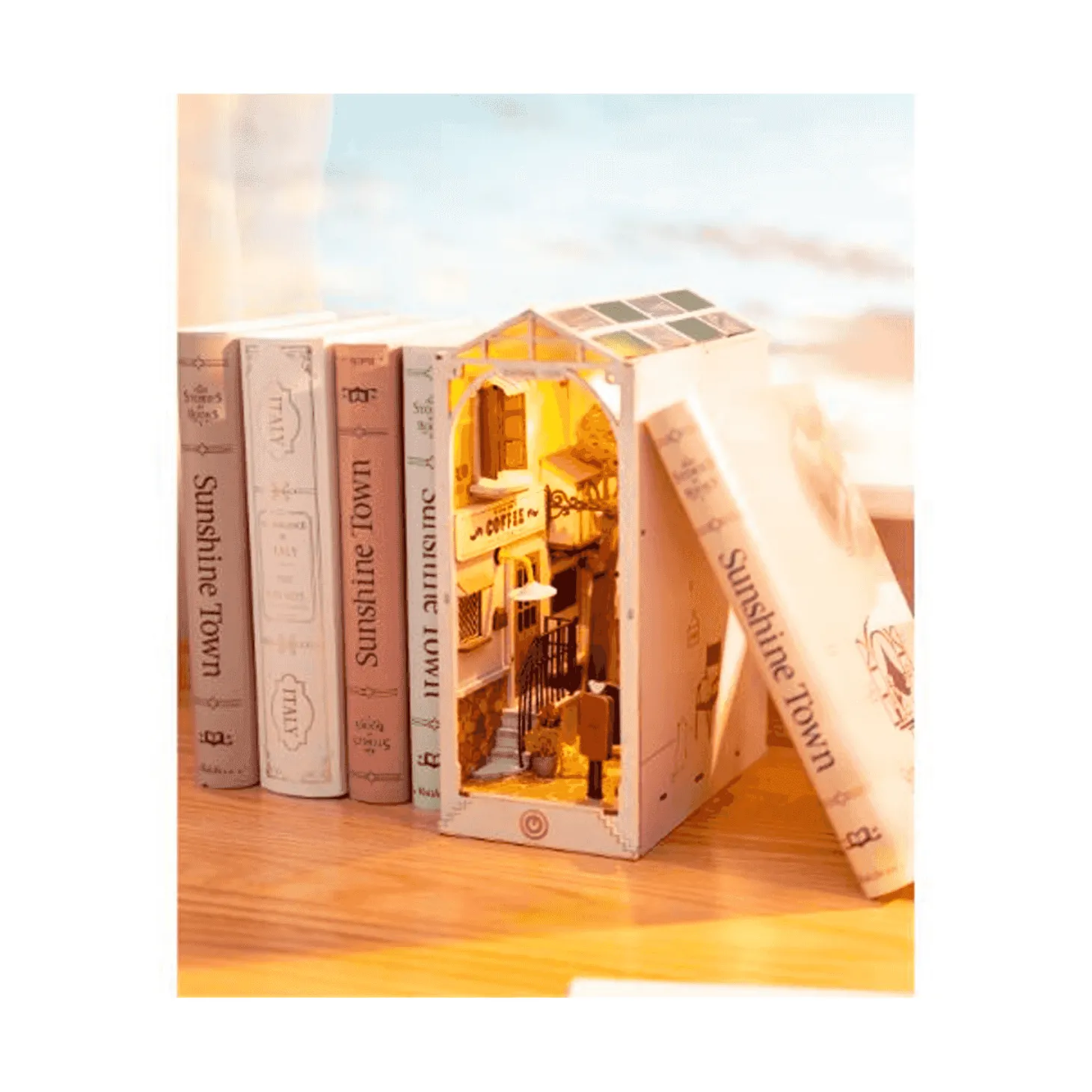 Sujetalibros Robotime Sunshine Town