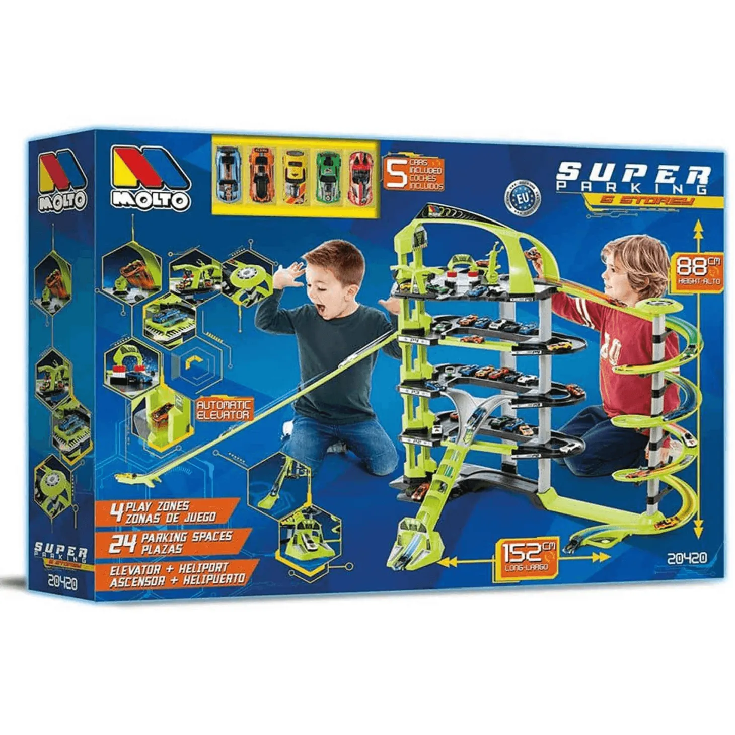 Super mega parking 5 Plantas con Pistas y 5 Coches