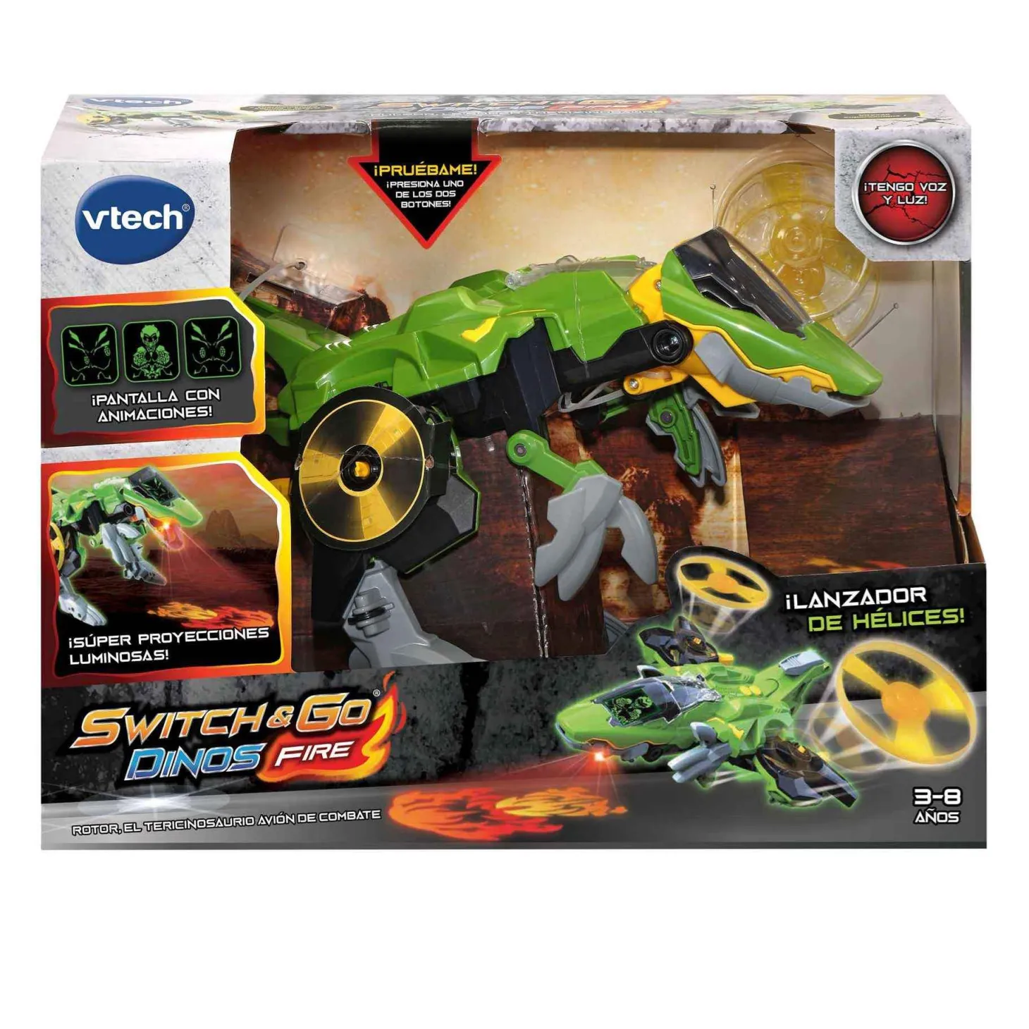 Switch & Go Dinos Rotor El tericinosaurio avión de combate