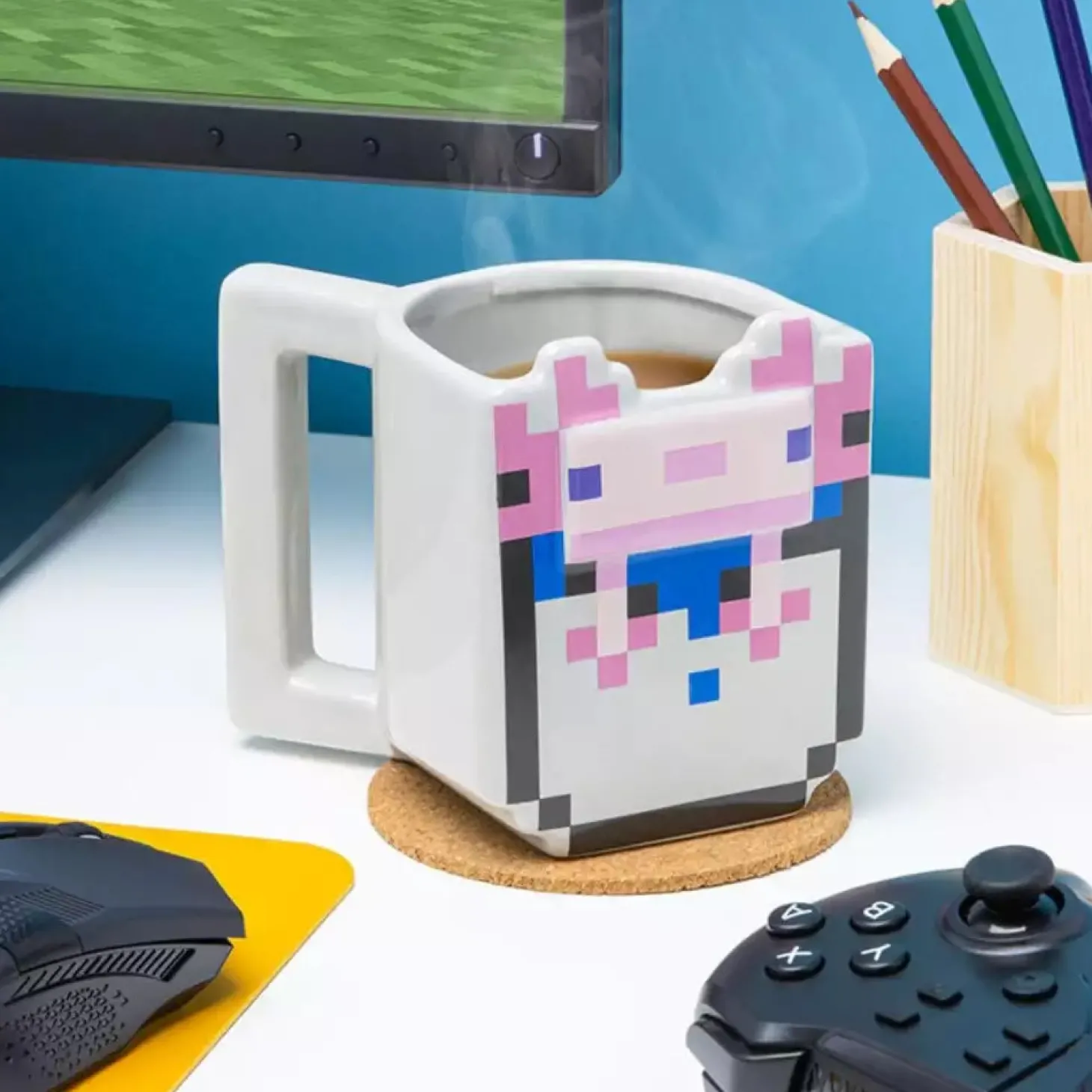Taza 3D Ajolote Minecraft 400 ml