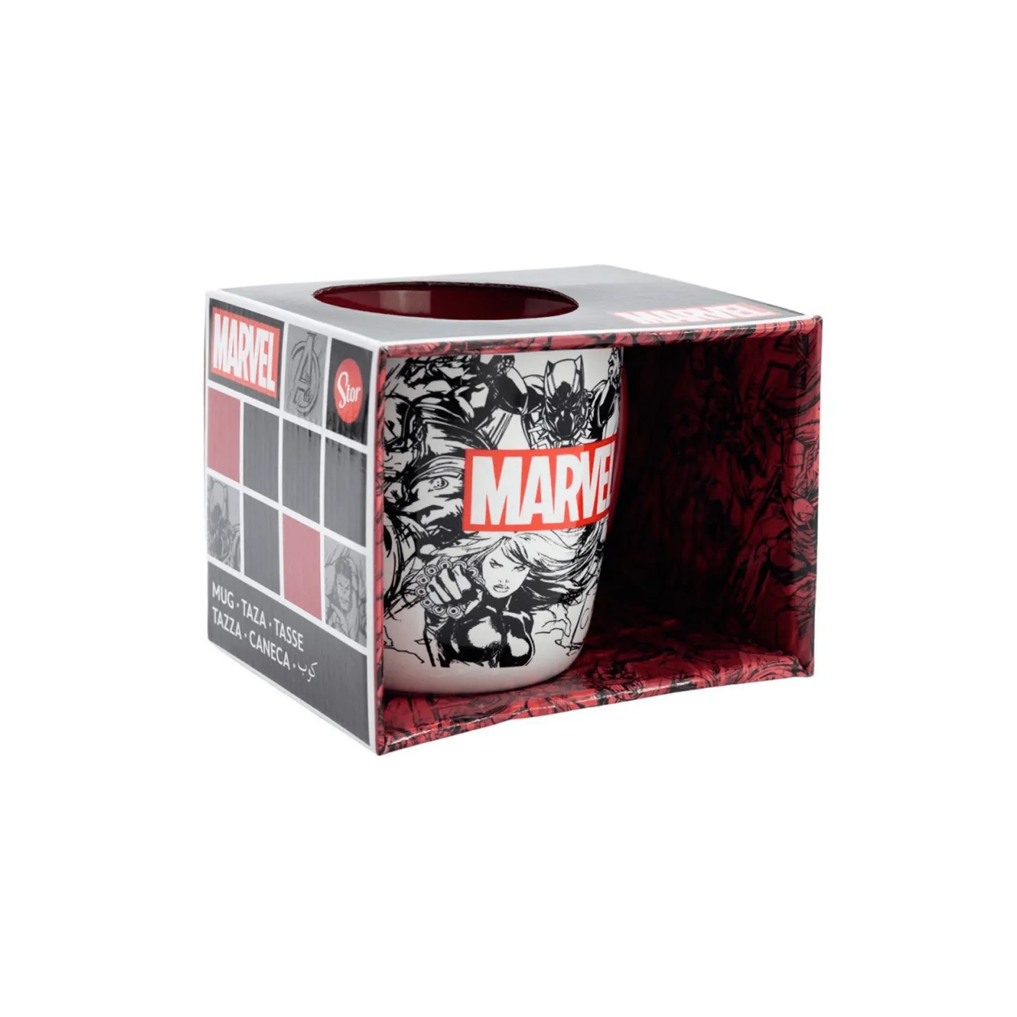 Taza de Cerámica 380 ml en Caja Regalo - Marvel Pattern