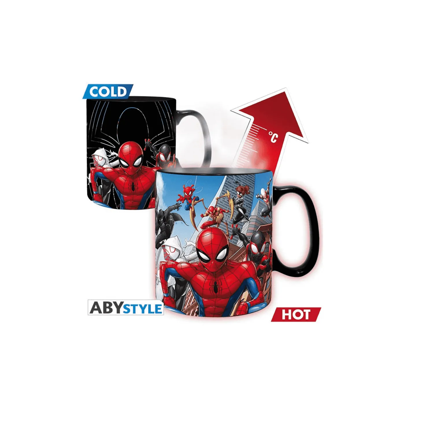 Taza mágica Spider Man Multiverso Marvel 460 ml