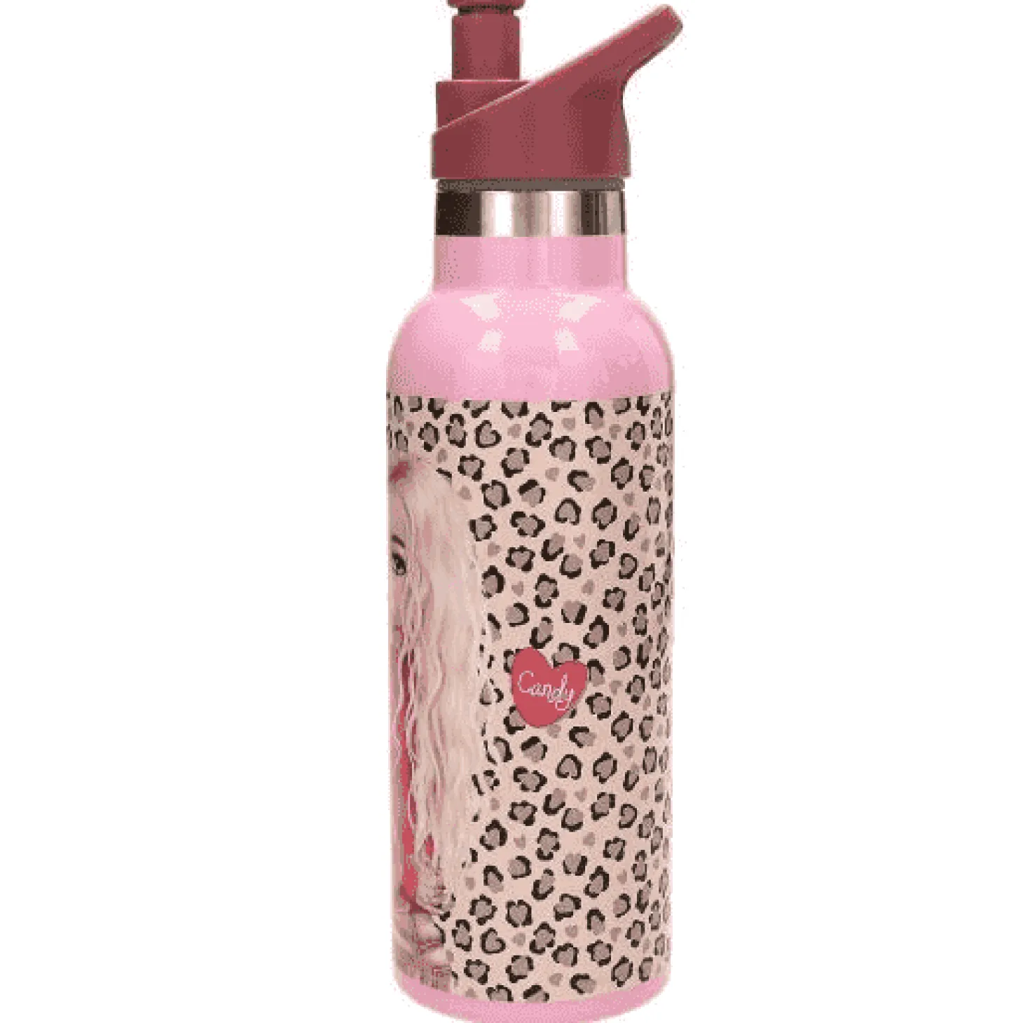 TOPModel Botella de Acero LEOHEART – 500 ml de Estilo Animal Print