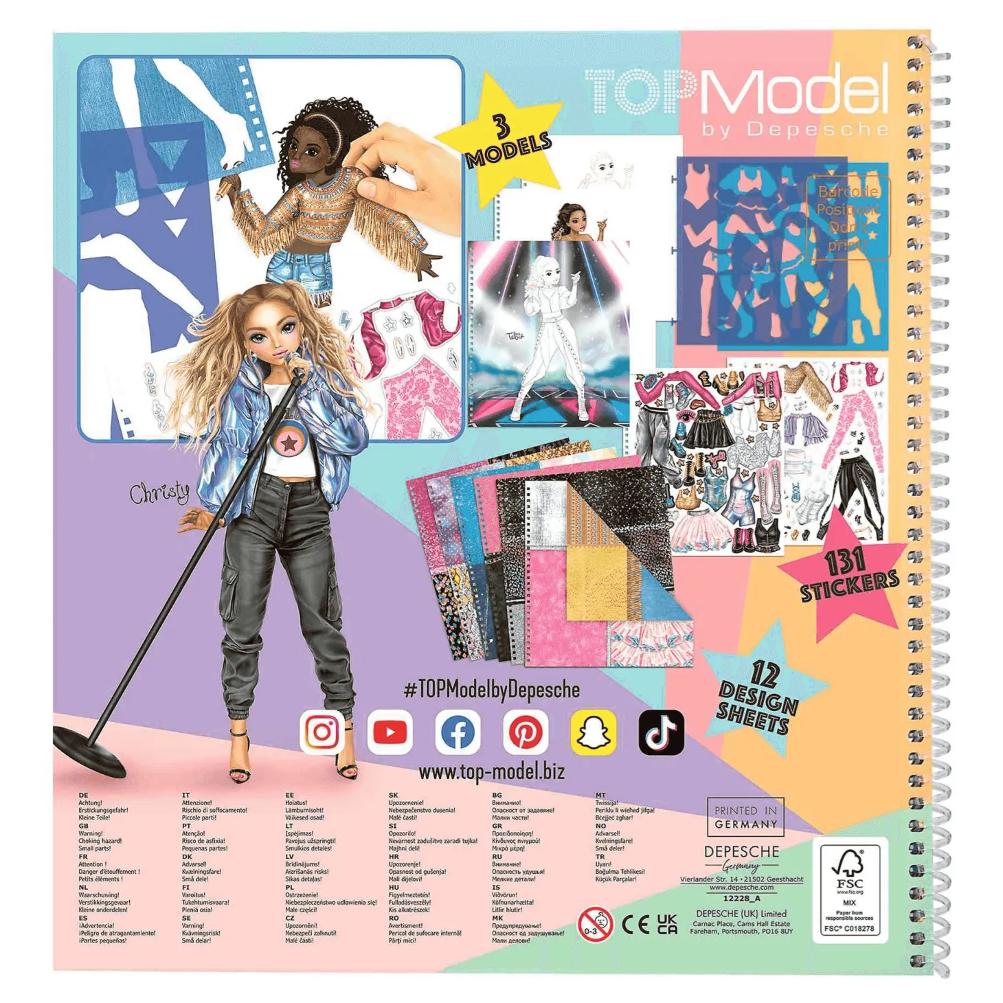 TOPModel Cuaderno de Diseño Popstar Para Colorear