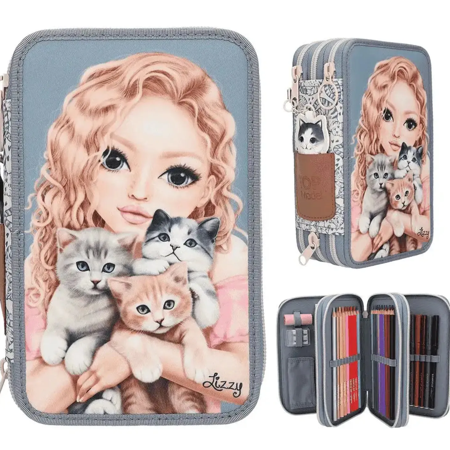 TOPModel estuche triple Cat Love